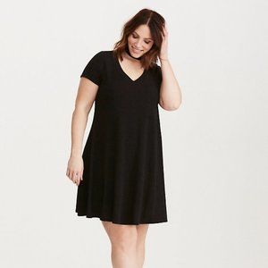 Torrid Dark Grey/Black Hacci Knit Mini Dress